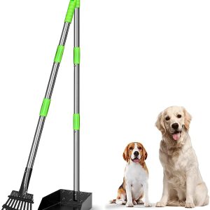 PAW HEAVEN BY SOHAIB Poop Scoop, Dog Pooper Scooper Long Handle Stainless Metal Tray