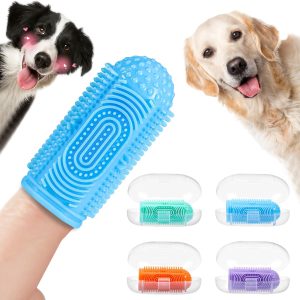 PAW HEAVEN BY SOHAIB 4 Pack Dog Finger Toothbrush for Dog Teeth Cleaning