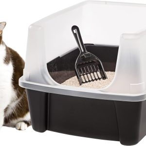 PAW HEAVEN BY SOHAIB Large Cat Litter Box with Scatter Shield and Scoop