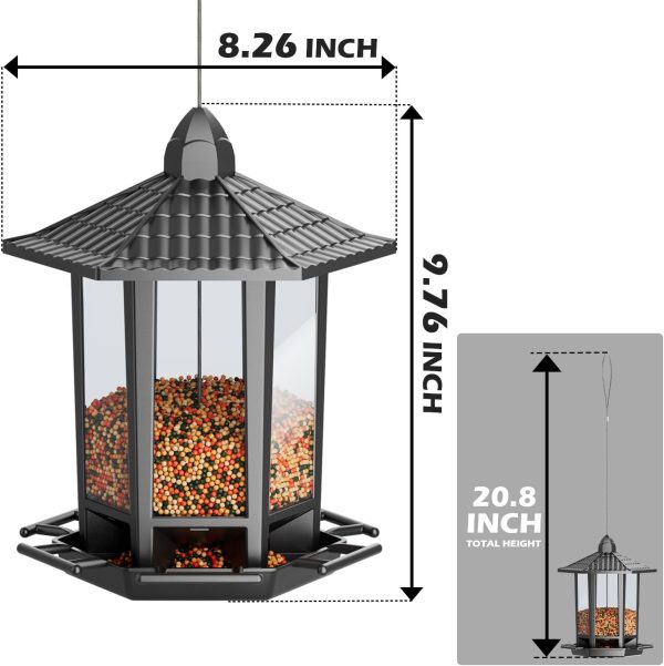 PAW HEAVEN BY SOHAIB 2 Pack Bird Feeders for Outdoor Hanging, Retro Pagoda Design Fun Installation Bird Feeder, Attracting Wild Birds Chickadees Goldfinches Cardinals finches and sparrows - Image 2