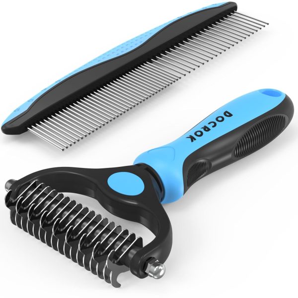 PAW HEAVEN BY SOHAIB Pet Grooming Brush and Comb for Pets, Cat Brush Dog Brush for Shedding, Undercoat Rake for Dogs Grooming, Demating Deshedding Brush Dogs Shedding Tool for Long matted Haired Pets, Blue