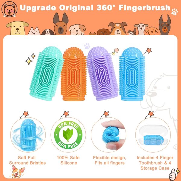 PAW HEAVEN BY SOHAIB Dog Toothbrush Finger Toothbrush Dog Tooth Brushing Kit 4Pack Dog Finger Toothbrush for Dog Teeth Cleaning & Dog Dental Care Dog Tooth Brush Dog Toothbrush Kit Pet - Image 3