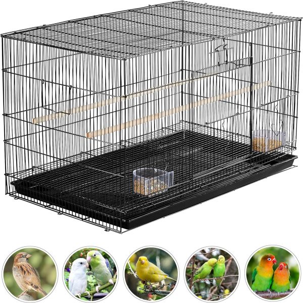 PAW HEAVEN BY SOHAIB 30" Length Flight Bird Cage Iron Flight Parrot Cage for Small Parrots Parakeets Cockatiels Budgies Conures QUaker Parrot